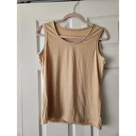 NWOT Super soft cream gold contrast trim tank top, Women's Small - Picture 1 of 4